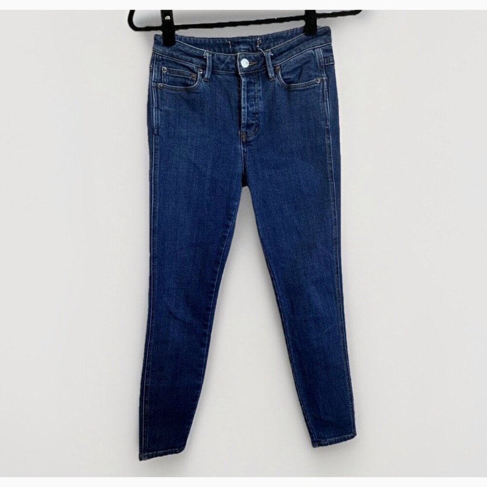Free People Women’s Jeans Button Fly Blue Skinny Ankle Sz 26 Mid Rise Everyday